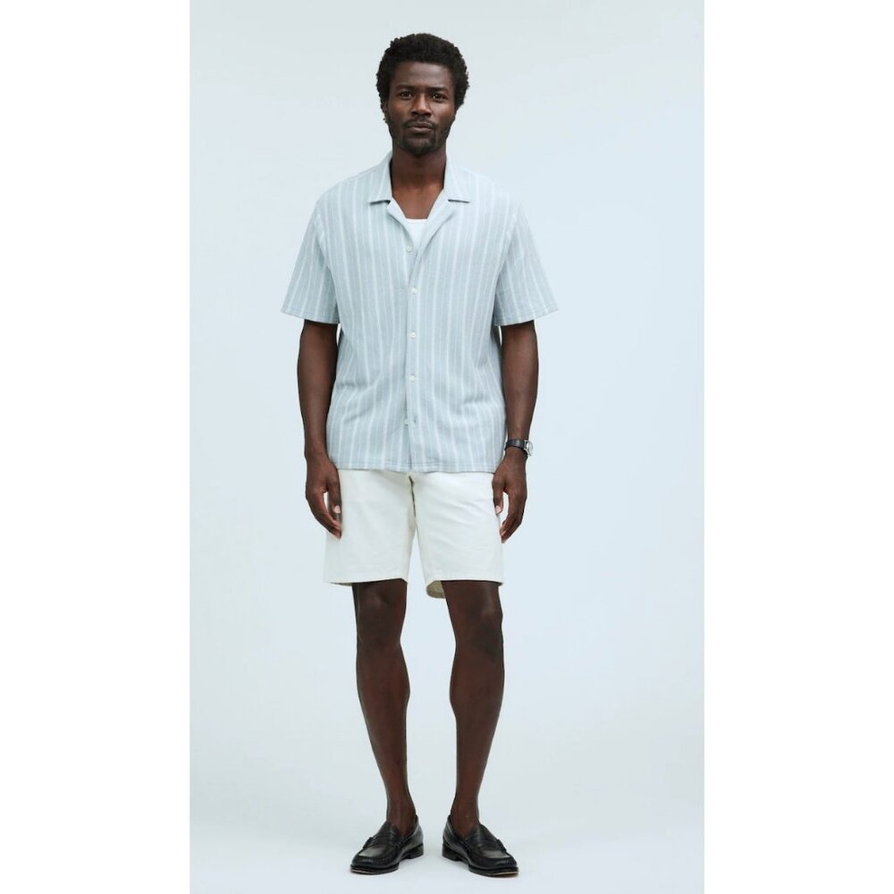 Madewell Easy Short-Sleeve Shirt in Stripe Jacquard